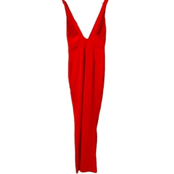 Revolve Superdown Jillian Cherry Red Deep V Neck Jumpsuit XXS and S. NWT - Picture 10 of 16